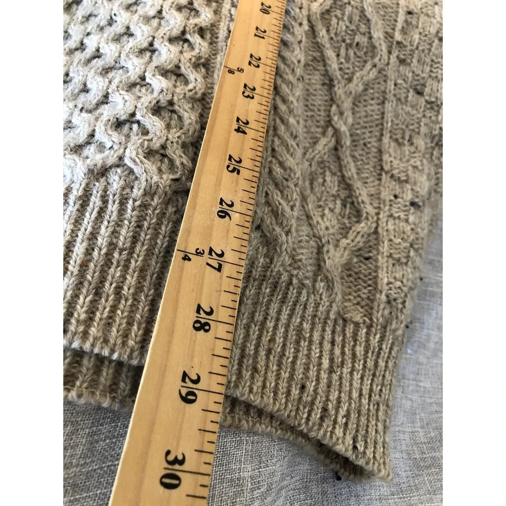 Aran Crafts Sweater XL Tan Triple Knit Pullover Fisherman Classic Irish